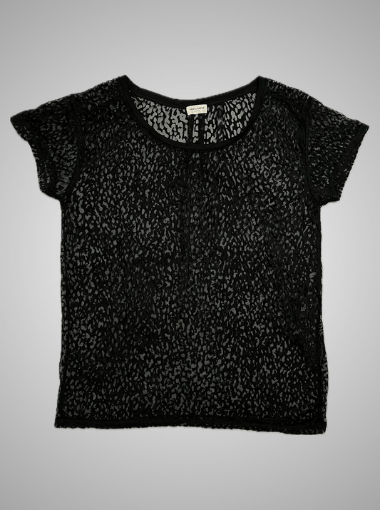 Saint Laurent Paris SS14 Sheer Babycat Tee